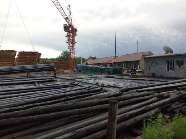 防腐油木桿、防腐油炸桿2